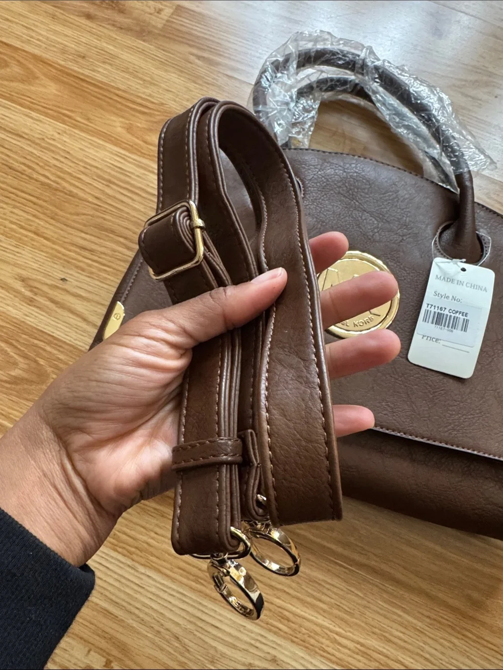 Michael Kors Chocolate Brown Leather Satchel with Gold Logo 🔅